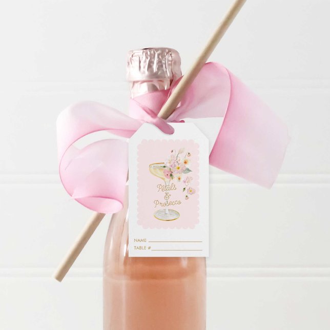 Pannaler och Prosecco Möhippa Bord-platskort Presentetikett (Skapare uppladdad)