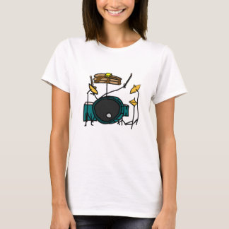 Pannkaka för trummauppsättningen - kvinna skjorta t-shirt