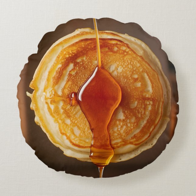 Pannkaka med sirap rund kudde (Framsidan)