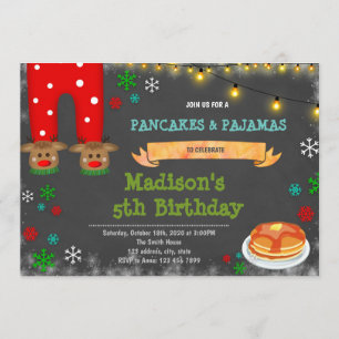 Pannkaka- och pajamasjulinbjudan inbjudningar