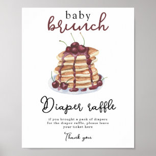 Pannkakor baby shower blöjlotteri poster
