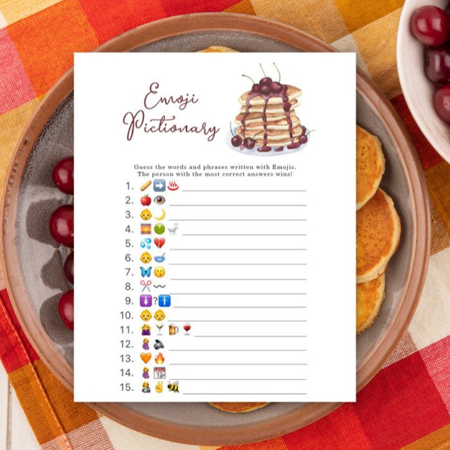 Pannkakor baby shower Emoji Pictionary spel  (Skapare uppladdad)