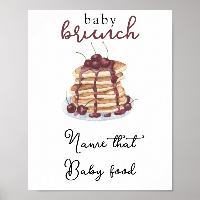 Pannkakor Baby shower Gissa barnmat-spelet Poster (Framsidan)