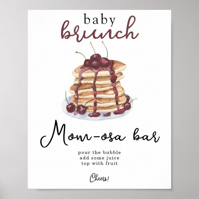 Pannkakor baby shower Momosa bar Poster (Framsidan)