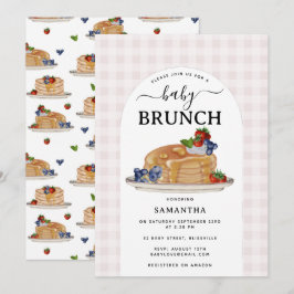 Pannkakor Bär Brunch Rosa Karoad Barnkalas Inbjudningar