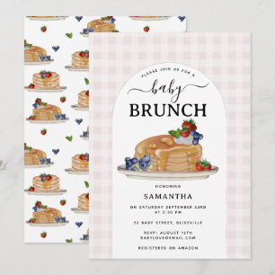 Pannkakor Bär Brunch Rosa Karoad Barnkalas Inbjudningar