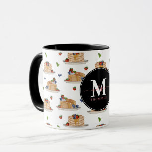 Pannkakor Bär Frukost Brunch Initialer Namn Mugg