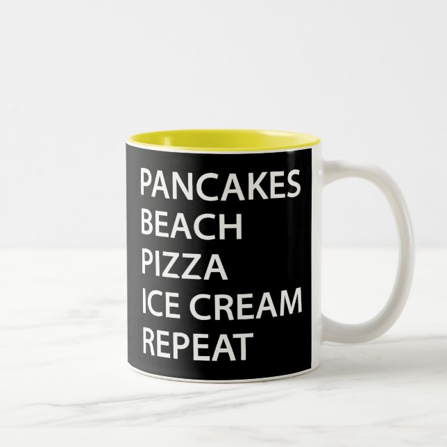 Pannkakor Beach Pizza Glass Repeat Två-Tonad Mugg (Höger)
