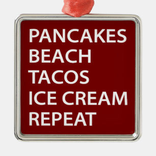 Pannkakor Beach Tacos Glass Repeat Julgransprydnad Metall