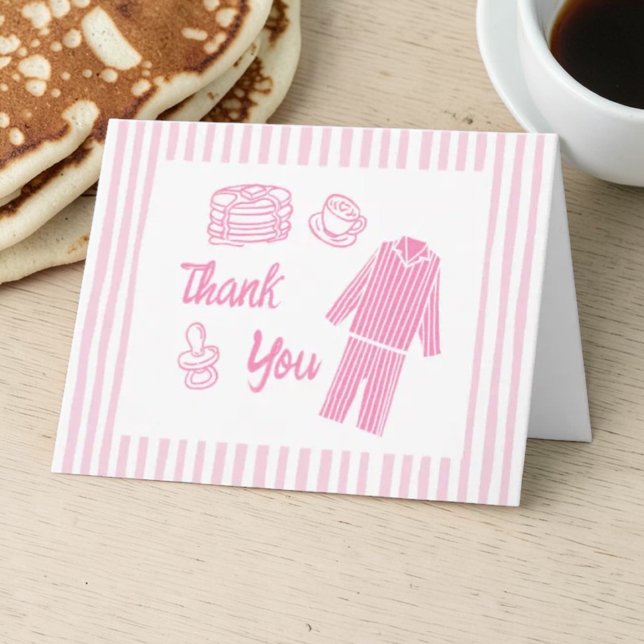 Pannkakor Bebis Shower Flickor Tack Kort (Skapare uppladdad)