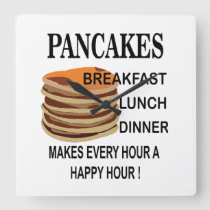 Pannkakor Gör Varje Timme En Glad Timme Pannkaka Fyrkantig Klocka