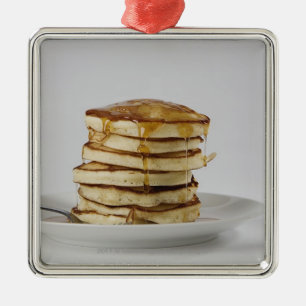 Pannkakor med sirap julgransprydnad metall