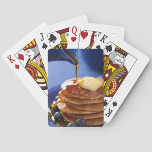 Pannkakor med sirap och blåbäret casinokort
