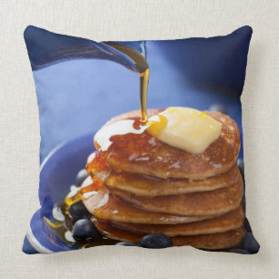 Pannkakor med sirap och blåbäret kudde