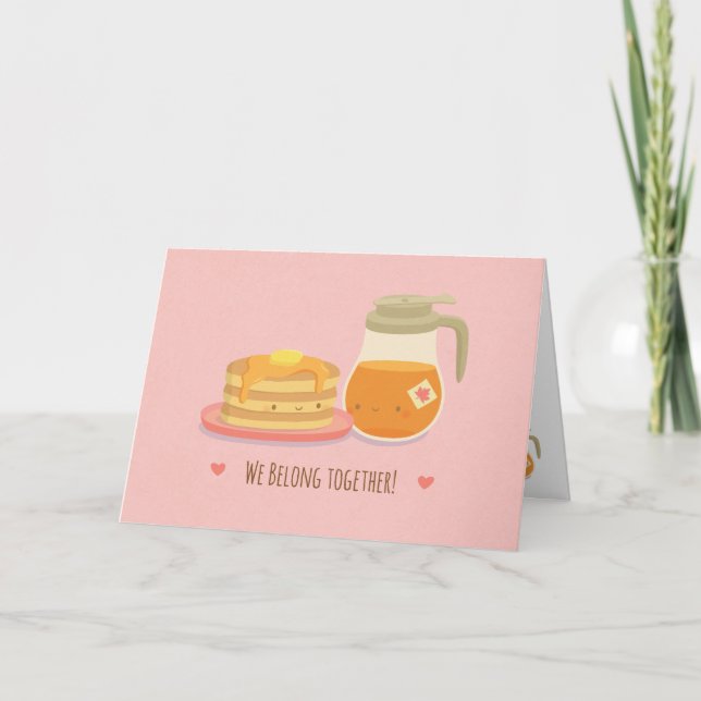 Pannkakor och kort för lönnvalentines dayhälsning (Framsida)
