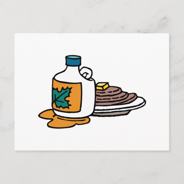 pannkakor och lönnsirap vykort (Framsida)