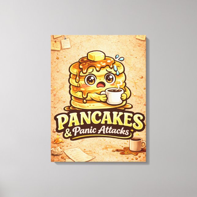 Pannkakor och panikattacker - matfana fiender canvastryck (Framsida)
