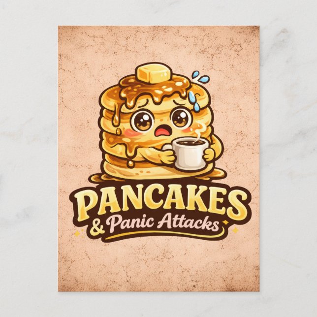 Pannkakor och panikattacker - matfana fiender vykort (Framsida)