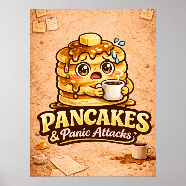 Pannkakor och panikattacker - matfana vänner poster (Framsidan)