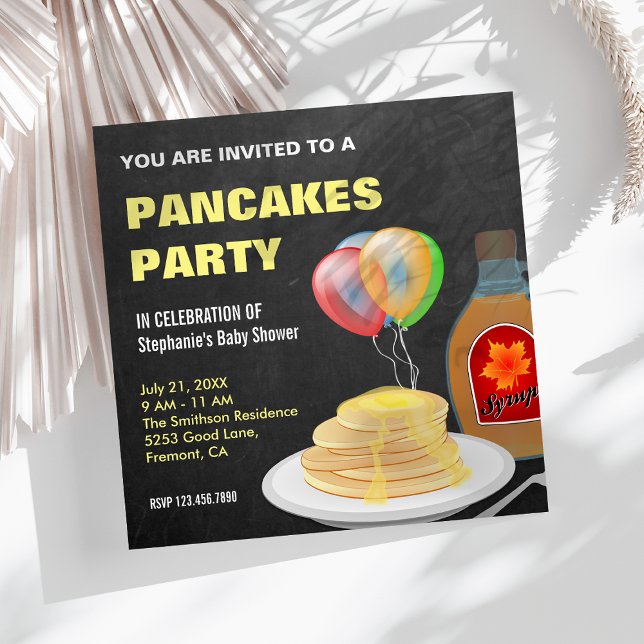Pannkakor Och Pyjamas Baby Shower Inbjudningar (Skapare uppladdad)