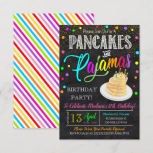 Pannkakor och Pyjamas Party Inbjudan