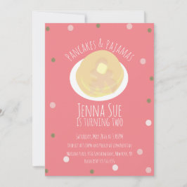 Pannkakor och Pyjamas Soverover Girls Konfetti Ros Inbjudningar