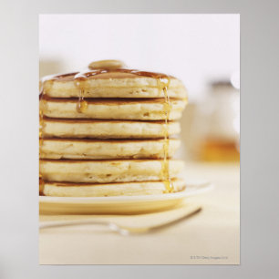 Pannkakor och smälter lönnsirap poster
