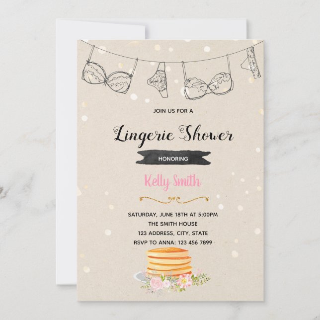 Pannkakor och underkläder festinbjudan inbjudningar (Framsida)