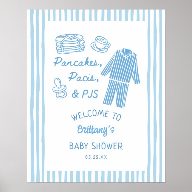 Pannkakor, Pacis & Pyjamas Pojkbarnvakt Välkommen  Poster (Framsidan)