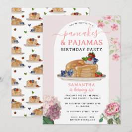 Pannkakor Pyjamas Pojkjol Barn Kalas Inbjudan
