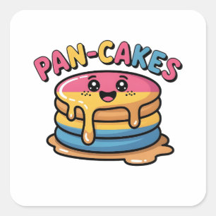 Pannkakor Rolig Pansexuell LGBTQ Rolig Pride Fyrkantigt Klistermärke