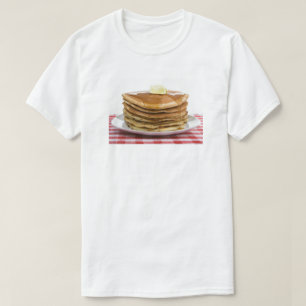 Pannkakor viftar med värd T för smör för Tee Shirt