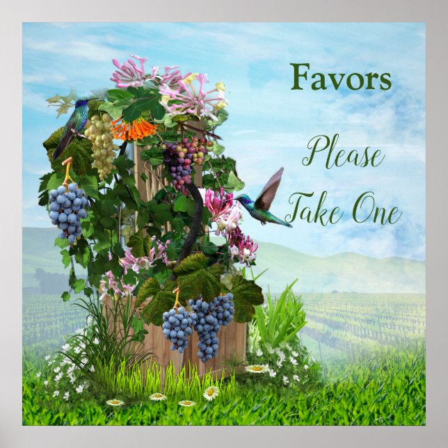 Pannor, honungssuckles & Hummingbird Poster (Framsidan)