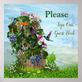 Pannor, honungssuckles & Hummingbird Poster