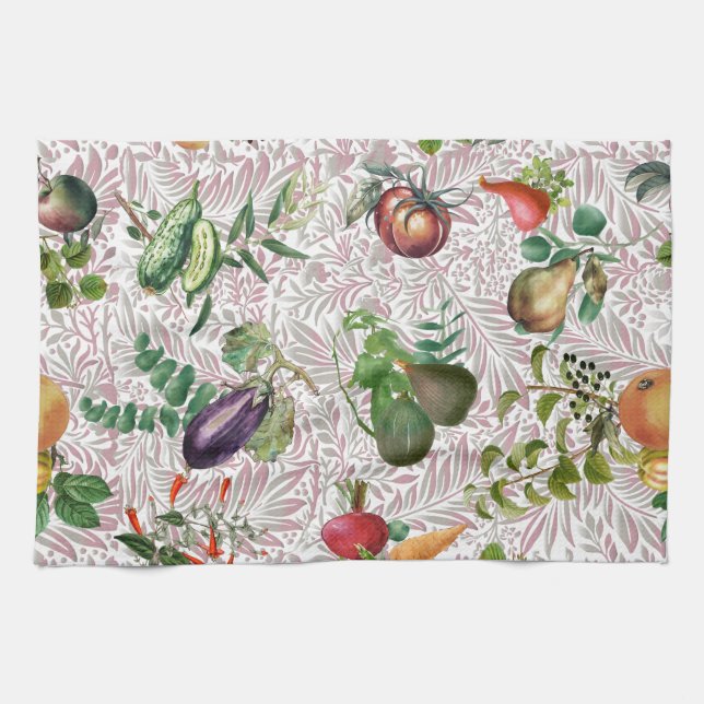Paño de cocina hojas y frutas kökshandduk (Horisontell)