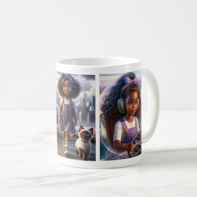 Panola & Gata Äventyrsmugg | Fantasi, Vänner Kaffemugg (Framsida höger)