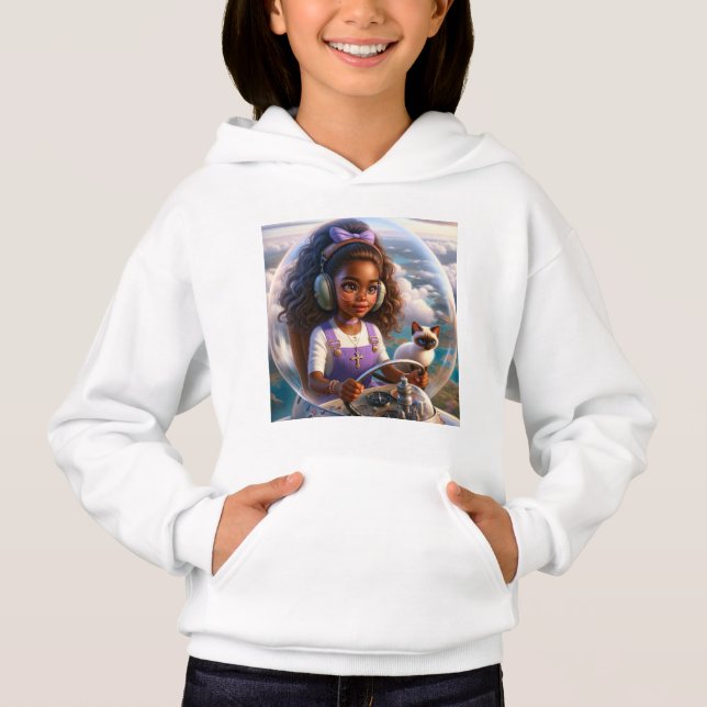Panola & Gata Transparent Travel Adventure Hoodie T Shirt (Framsida)