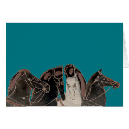 Panoply - Ancient Grekiska chariot-hästar Hälsningskort