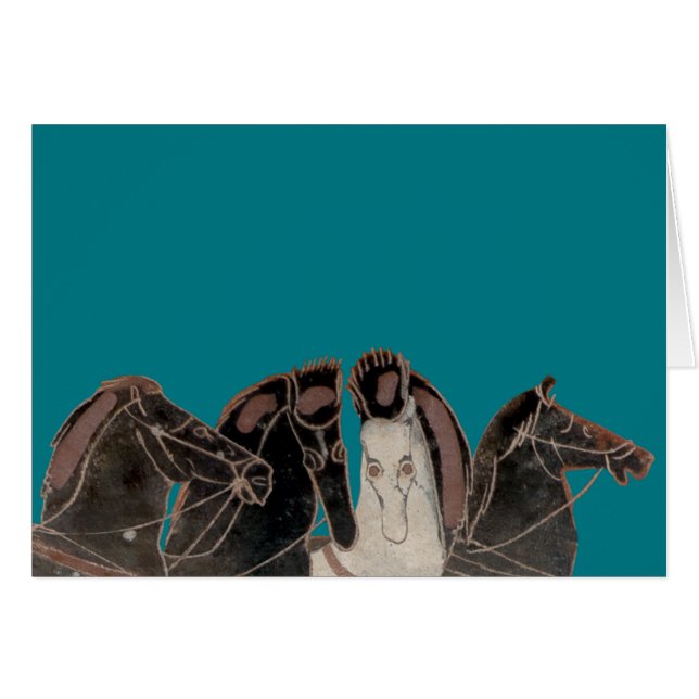 Panoply - Ancient Grekiska chariot-hästar Hälsningskort (Framsidan Horizontal)