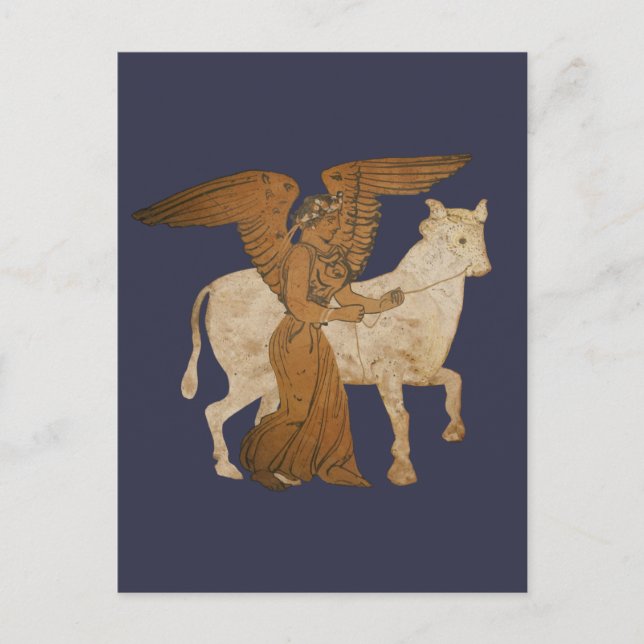 Panoply - den grekiska gudinna Nike med en tjur Vykort (Framsida)