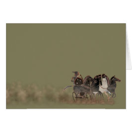 Panoply - forntida grekisk triumfvagn och hästar hälsningskort