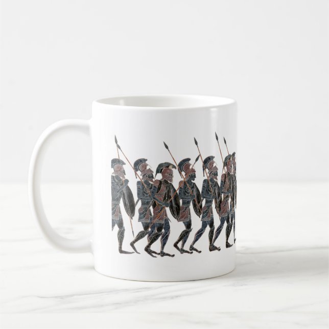 Panoply - forntida grekiska hoplites av till krig kaffemugg (Vänster)