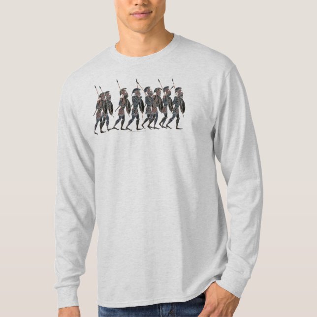 Panoply. Forntida grekiska hoplites på flyttningen T-shirt (Framsida)