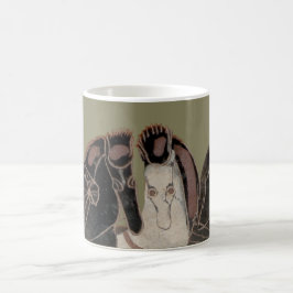 Panoply - forntida grekiska triumfvagnhästar kaffemugg