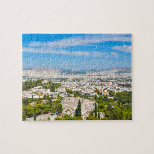Panorama av Athens, Grekland Pussel