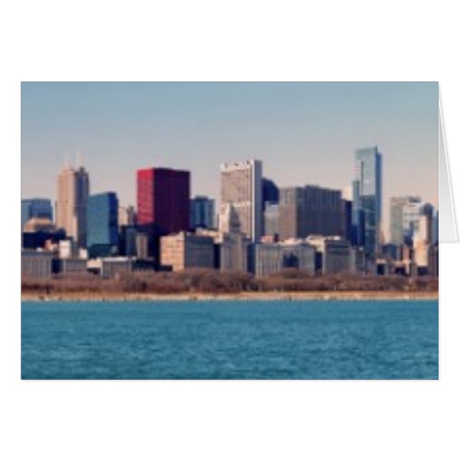 Panorama av Chicagoskyline Hälsningskort (Framsidan Horizontal)