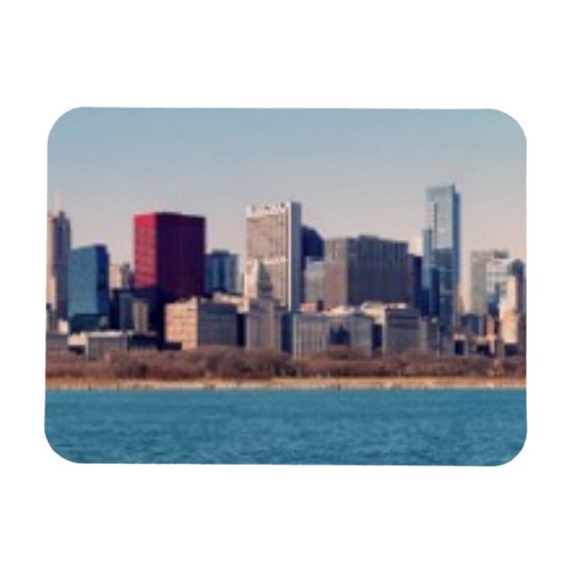 Panorama av Chicagoskyline Magnet (Horisontell)
