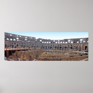 Panorama- av Colosseumen i Rome, italien Poster