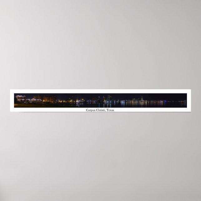 Panorama av Corpus Christi Skyline Poster (Framsidan)