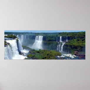 Panorama av de Iguazu vattenfallen från Brasilien Poster